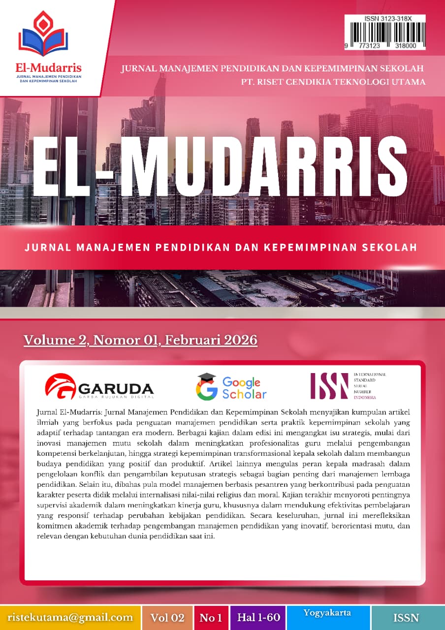 					View Vol. 2 No. 01 (2026): Edisi Februari El-Mudarris Jurnal Manajemen Pendidikan dan Kepemimpinan Sekolah
				