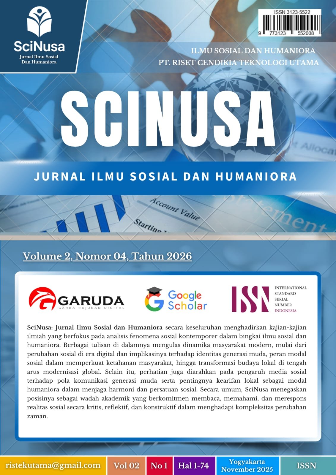 					View Vol. 2 No. 04 (2026): SciNusa: Jurnal Ilmu Sosial dan Humaniora 
				
